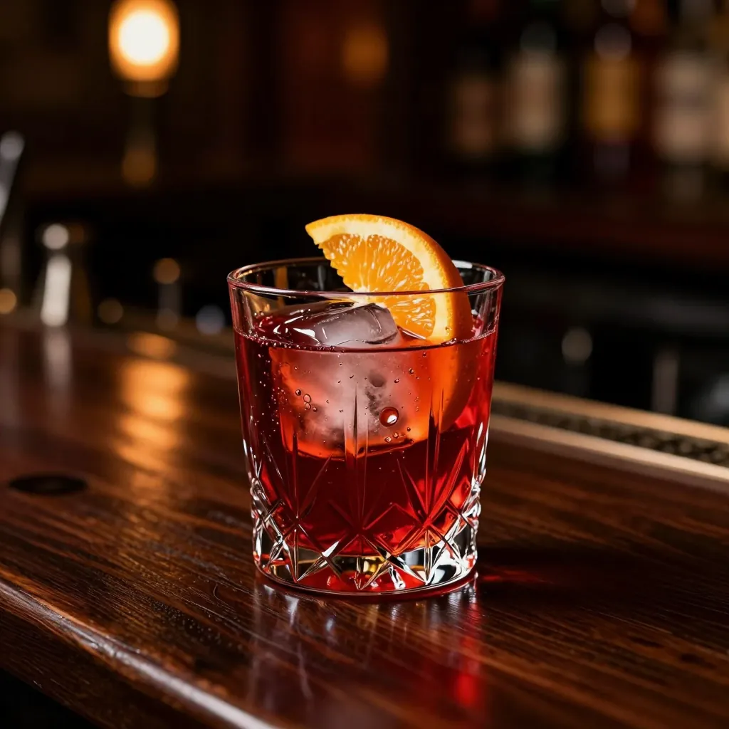 Negroni in a rocks glass